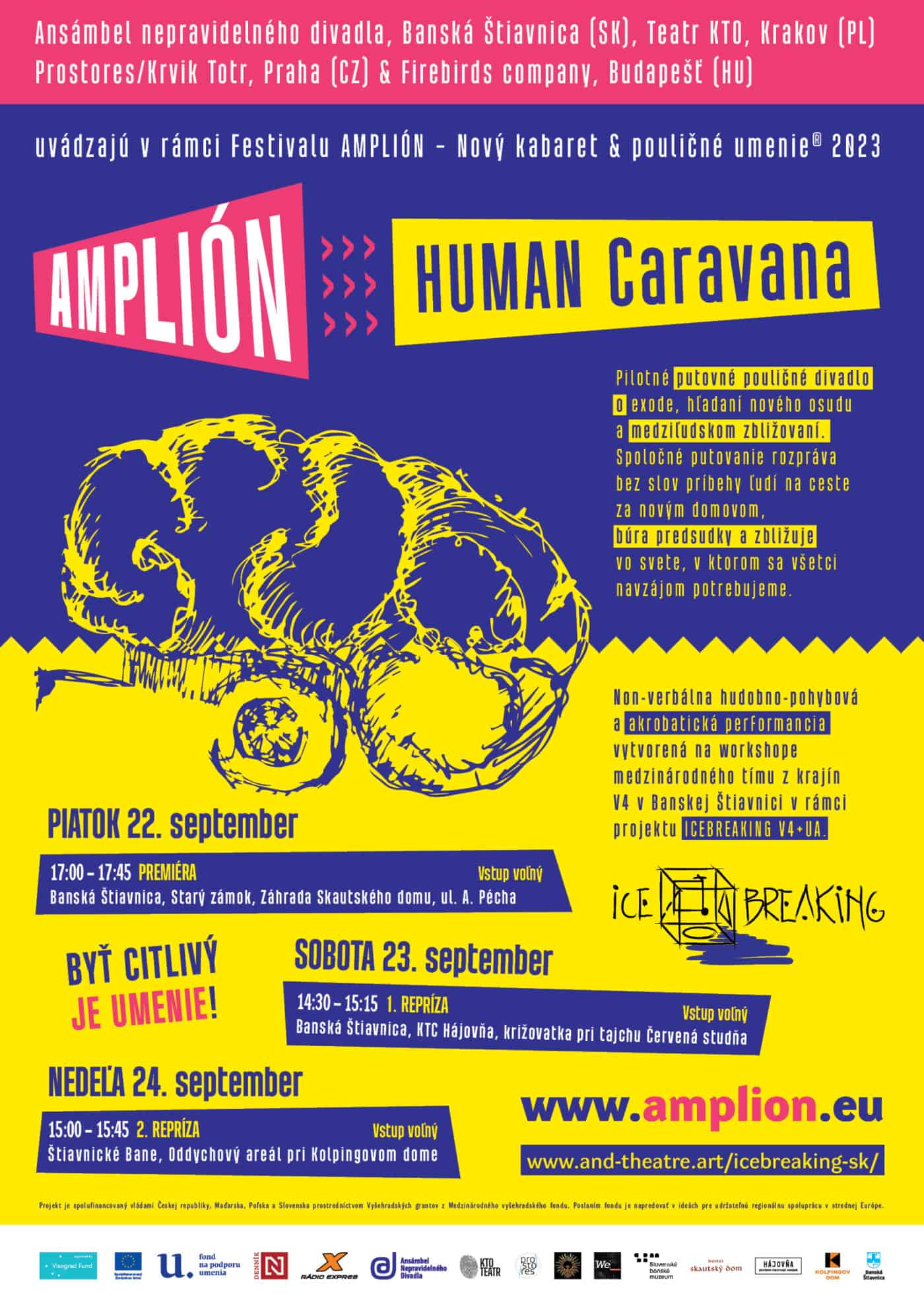 Pozvánka na představení Human Caravan 23. září 2023 v Banské Štiavnici